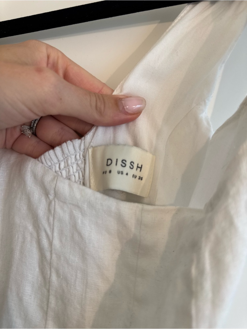 DISSH White Linen Tank Dress with Scoop Neck - Picture 3 of 3